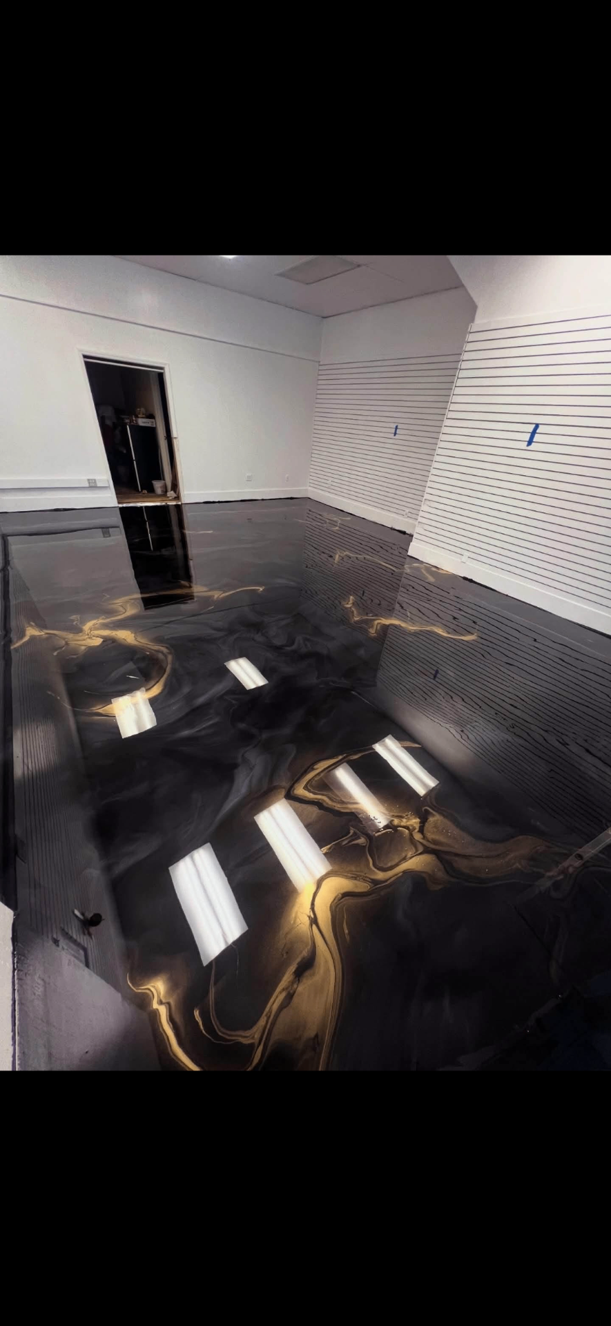 Black & Gold Metallic — Metallic epoxy floor in Sandy Springs, GA